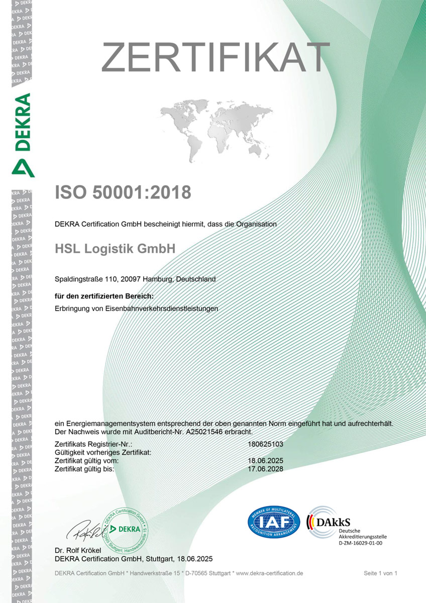 Zertifikat ISO 50001:2018